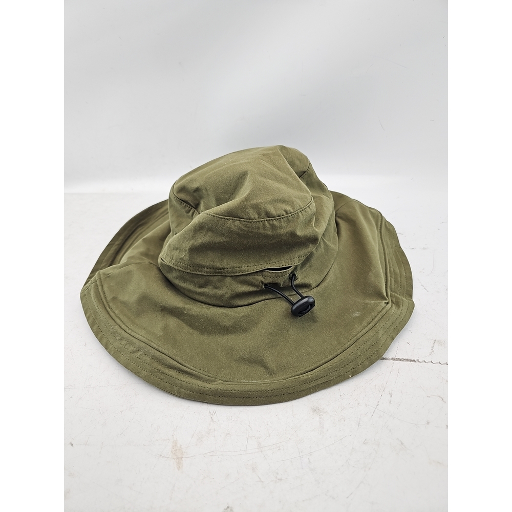 Hatiis Olive Green Wide Brim Cotton Sun Hat - Picture 2 of 5